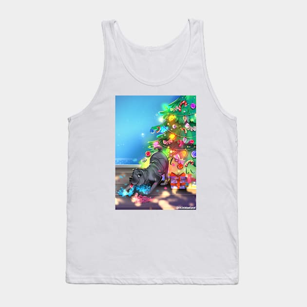 The Puppy Games Christmas Coloring Book Cover Art Tank Top by Stitch's Puppy Games